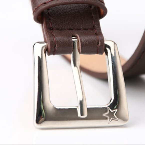 Vegan Leather Brown Casual Belt - Picture 5 of 11